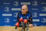 8 February 2016; Leinster backs coach Girvan Dempsey speaking at a press conference. Leinster Rugby Press Conference. Leinster Rugby HQ, Belfield, Dublin. Picture credit: Piaras Ó Mídheach / SPORTSFILE