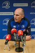 8 February 2016; Leinster backs coach Girvan Dempsey speaking at a press conference. Leinster Rugby Press Conference. Leinster Rugby HQ, Belfield, Dublin. Picture credit: Piaras Ó Mídheach / SPORTSFILE