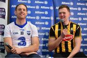 8 February 2016; In attendance at the launch of the 2016 Allianz Hurling League are, from left, Kevin Moran, Waterford, and Walter Walsh, Kilkenny. Tipperary host Dublin under lights in Semple Stadium, Thurles in the Allianz Hurling League opener this Saturday while Division 1A champions Waterford face All-Ireland champions Kilkenny at Walsh Park on Sunday. Marino Casino, Dublin.  Picture credit: Brendan Moran / SPORTSFILE