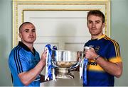 8 February 2016; In attendance at the launch of the 2016 Allianz Hurling League are, from left, David O'Callaghan, Dublin, and Noel McGrath, Tipperary. Tipperary host Dublin under lights in Semple Stadium, Thurles in the Allianz Hurling League opener this Saturday while Division 1A champions Waterford face All-Ireland champions Kilkenny at Walsh Park on Sunday. Marino Casino, Dublin.  Picture credit: Brendan Moran / SPORTSFILE
