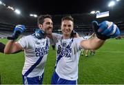 6 February 2016; St Mary's Bryan Sheehan, left, and Paul O'Donoghue following their victory. AIB GAA Football All-Ireland Intermediate Club Championship Final, Hollymount-Carramore, Mayo, v St Mary's, Kerry. Croke Park, Dublin. Picture credit: Stephen McCarthy / SPORTSFILE