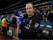 6 February 2016; St Mary's goalkeeper Austin Constable celebrates with his son Archie following his side's victory. AIB GAA Football All-Ireland Intermediate Club Championship Final, Hollymount-Carramore, Mayo, v St Mary's, Kerry. Croke Park, Dublin. Picture credit: Stephen McCarthy / SPORTSFILE