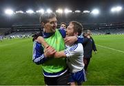 6 February 2016; St Mary's manager Maurice Fitzgerald and Liam Sheehan following their victory. AIB GAA Football All-Ireland Intermediate Club Championship Final, Hollymount-Carramore, Mayo, v St Mary's, Kerry. Croke Park, Dublin. Picture credit: Stephen McCarthy / SPORTSFILE