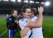 6 February 2016; St Mary's Brian Curran and Niall O'Driscoll, right, following their victory. AIB GAA Football All-Ireland Intermediate Club Championship Final, Hollymount-Carramore, Mayo, v St Mary's, Kerry. Croke Park, Dublin. Picture credit: Stephen McCarthy / SPORTSFILE