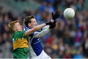 6 February 2016; Stephen O'SullEvan, Templenoe, in action against Conor Naylor, Ardnaree Sarsfields. AIB GAA Football All-Ireland Junior Club Championship Final, Ardnaree Sarsfields, Mayo, v Templenoe, Kerry. Croke Park, Dublin. Picture credit: Stephen McCarthy / SPORTSFILE