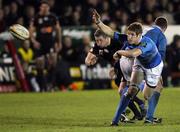 6 December 2009; Chris Keane, Leinster, whips the ball away. Celtic League, Dragons v Leinster. Rodney Parade, Newport, Wales. Picture credit: Steve Pope / SPORTSFILE