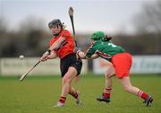 6 December 2009; Mary O'Kane, Lavey, in action against Lorena Mooney, St Anne's Dunhill. All-Ireland Junior Camogie Club Championship Final, Lavey, Derry v St Anne's Dunhill, Waterford, Donaghmore Ashbourne, Co. Meath. Picture credit: Brian Lawless / SPORTSFILE