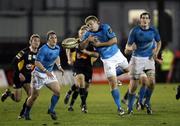 6 December 2009; Ian Madigan, Leinster, spills the high ball. Celtic League, Dragons v Leinster. Rodney Parade, Newport, Wales. Picture credit: Steve Pope / SPORTSFILE *** Local Caption *** .