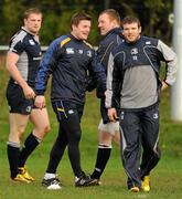 8 December 2009; Leinster players, from left, Jamie Heaslip, Brian O'Driscoll, Stephen Keogh and Gordon D'Arcy during squad training ahead of their Heineken Cup game against Llanelli Scarlets on Saturday. Donnybrook Stadium, Donnybrook, Dublin. Photo by Sportsfile