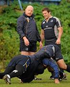8 December 2009; Leinster's Bernard Jackman and John Fogarty, right, during squad training ahead of their Heineken Cup game against Llanelli Scarlets on Saturday. Donnybrook Stadium, Donnybrook, Dublin. Photo by Sportsfile