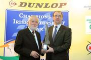 8 December 2009; Denis Hogan collects the National Hillclimb / Sprint Champion award from John Naylor, President of Motorsport Ireland, during the Dunlop Champions of Irish Motorsport Awards Lunch 2009. Dunlop Champions of Irish Motorsport Awards Lunch 2009, The Crowne Plaza Hotel, Santry, Dublin. Picture credit: Pat Murphy / SPORTSFILE