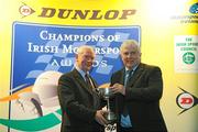 8 December 2009; Ray Breen, right, collects the Billy Coleman award on behalf of Craig Breen who is the Young Rally Driver of the Year and the winner of the National Junior Rally Championship from Billy Coleman during the Dunlop Champions of Irish Motorsport Awards Lunch 2009. Dunlop Champions of Irish Motorsport Awards Lunch 2009, The Crowne Plaza Hotel, Santry, Dublin. Picture credit: Pat Murphy / SPORTSFILE