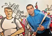 8 December 2009; Lifestyle Sports, Ireland’s biggest player in sport this Christmas, unveiled it's latest store on Patrick Street in Cork City earlier today. Pictured is Cork hurling star Seán Óg Ó hAilpín in front of a specially commissioned Graffiti Mural of him which was erected in front of the store during the weekend. Patrick Street, Cork. Picture credit: Brian Lawless / SPORTSFILE