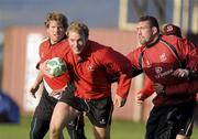9 December 2009; Ulster's Stephen Ferris, centre, in action during squad training ahead of their Heineken Cup game against Stade Francais on Saturday. Newforge Country Club, Belfast, Co. Antrim. Picture credit: Oliver McVeigh / SPORTSFILE