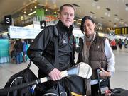 9 December 2009; Kilkenny hurler Michael Kavanagh and his wife Hazel, from Freshford, prior to departure for Buenos Aries ahead of the 2009 GAA Hurling All-Stars Tour, sponsored by Vodafone. Dublin Airport, Dublin. Picture credit: Brian Lawless / SPORTSFILE