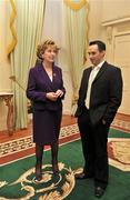 9 December 2009; Paul Brady, member of the 2009 Irish Handball team, who recently became newly crowned World Handball Champions, with President Mary McAleese during a visit to Áras an Uachtaráin, Phoenix Park, Dublin. Picture credit: David Maher / SPORTSFILE