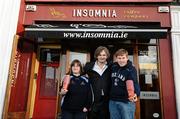 10 December 2009; Special Olympics athletes Linda Clowry, Cobras Special Olympics club, and Robert Ennis, from Kiltiernan Karvers Special Olympics Club, with Eamon Keane, from Newstalk, at the announcement of details of a very special initiative in aid of Special Olympics Ireland. Insomnia Coffee company will donate 5 cents from the sale of every hot beverage, in each of their 32 outlets, on Monday 21st of December to Special Olympics Ireland. The money will help Special Olympics Ireland to realise its promise of changing lives. Insomnia making coffee and cents for Special Olympics Ireland. Insomnia Coffee Shop, St Stephen's Green, Dublin. Picture credit: Stephen McCarthy / SPORTSFILE