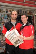 10 December 2009; Dublin All-Star hurlers Stephen Hiney, left, and Alan McCrabb check the local newspapers on their arrival in Buenos Aires. 2009 GAA Hurling All-Stars Tour, sponsored by Vodafone, El Marriott Plaza Hotel, Buenos Aires, Argentina. Picture credit: Ray McManus / SPORTSFILE
