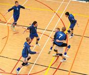 10 December 2009; Mountmellick Community School, Laois, celebrate victory over Pipers Hill College Naas, Kildare. VAI Schools Senior Volleyball Finals 2009, Senior Boys 'B' Final, UCD Sports Centre, Belfield, Dublin. Picture credit: Stephen McCarthy / SPORTSFILE