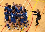 10 December 2009; Mountmellick Community School, Laois, celebrate victory over Pipers Hill College Naas, Kildare. VAI Schools Senior Volleyball Finals 2009, Senior Boys 'B' Final, UCD Sports Centre, Belfield, Dublin. Picture credit: Stephen McCarthy / SPORTSFILE