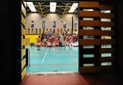10 December 2009; A general view of Vocational School Drumshanbo, Leitrim, in action against St Brigids Loughrea, Galway. VAI Schools Senior Volleyball Finals 2009, Senior Boys 'A' Final, UCD Sports Centre, Belfield, Dublin. Picture credit: Stephen McCarthy / SPORTSFILE