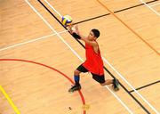 10 December 2009; Luan Santos, Pipers Hill College Naas, Kildare, in action against Mountmellick Community School, Laois. VAI Schools Senior Volleyball Finals 2009, Senior Boys 'B' Final, UCD Sports Centre, Belfield, Dublin. Picture credit: Stephen McCarthy / SPORTSFILE