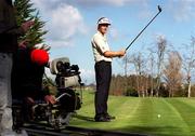 13 March 2001; Irish golfer Padraig Harrington during the making of a new TV commercial highlighting the involvement of Aer Lingus as a partner in bringing the Ryder Cup to Ireland in 2005. Photo by Brendan Moran/Sportsfile