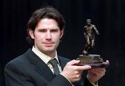 15 March 2001; Liam Kelly of St Patrick's Athletic who was presented with the eircom / SWAI Player of the Month for February at a luncheon in Dublin. Photo by Brendan Moran/Sportsfile