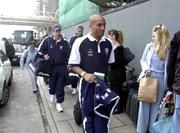 20 March 2001; Curtis Fleming at Dublin Airport as the Republic of Ireland squad depart for Nicosia for their 2002 FIFA World Cup qualifier against Cyprus. Photo by David Maher/Sportsfile