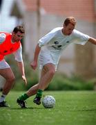 22 March 2001; Gary Doherty, right, in action against Kevin Kilbane during a Republic of Ireland training session in Limassol, Cyprus. Photo by David Maher/Sportsfile
