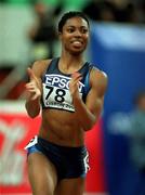 9 March 2001; Anjanette Kirkland of USA during the Women's 60m Hurdles during the World Indoor Athletics Championship at the Atlantic Pavillion in Lisbon, Portugal. Photo by Brendan Moran/Sportsfile