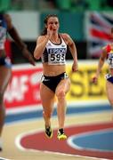 9 March 2001; Catherine Murphy of Great Britain competing in the Women's 400m during the World Indoor Athletics Championship at the Atlantic Pavillion in Lisbon, Portugal. Photo by Brendan Moran/Sportsfile