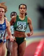 11 March 2001; Sandra Teixeira of Portugal competing in the Women's 800m during the World Indoor Athletics Championship at the Atlantic Pavillion in Lisbon, Portugal. Photo by Brendan Moran/Sportsfile