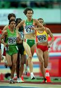 10 March 2001; Sonia O'Sullivan of Ireland, 627, leads the field in the Women's 1500m heats during the World Indoor Athletics Championship at the Atlantic Pavillion in Lisbon, Portugal. Photo by Brendan Moran/Sportsfile