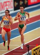 11 March 2001; Sonia O'Sullivan of Ireland, 627, competing in the Womens 1500m Final during the World Indoor Athletics Championship at the Atlantic Pavillion in Lisbon, Portugal. Photo by Brendan Moran/Sportsfile