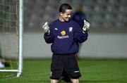 23 March 2001; Gary Kelly Republic of Ireland celebrates after saving a penalty during a Republic of Ireland training session at the GSP Stadium in Nicosia, Cyprus. Photo by David Maher/Sportsfile