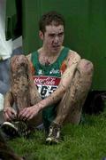 24 March 2001; Fiacra Lombard of Ireland after the Men's Short Course Race at the IAAF World Cross Country Championships at the Wellington Hippodroom in Ostend, Belgium. Photo by Ray McManus/Sportsfile