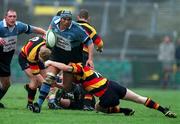 24 March 2001; Junior Charlie of Galwegians is tackled by Paul Barry of Lansdowne during the AIB All-Ireland League Division 1 match between Lansdowne RFC and Galwegians RFC at Lansdowne Road in Dublin. Photo by Aoife Rice/Sportsfile