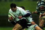 24 March 2001; Brian Walsh of Cork Constitution is tackled by Ryan Constable of Dungannon during the AIB All-Ireland League Division 1 match between Dungannon RFC and Cork Constitution RFC at Dungannon RFC in Tyrone. Photo by Matt Browne/Sportsfile