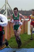 25 March 2001; Keith Kelly of Ireland competing in the Senior Men's Long race at the IAAF World Cross Country Championships at the Wellington Hippodroom in Ostend, Belgium. Photo by Ray McManus/Sportsfile