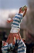 25 March 2001; Colm Treston of Blackrock College wins possession in the line-out during the Leinster Schools Schools Cup Final match between Blackrock College and Terenure College at Landowne Road in Dublin. Photo by Aoife Rice/Sportsfile