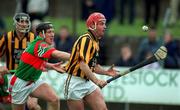 25 March 2001; Séamus Dooley of Seir Kieran in action against Brian Whelahan of Birr during the Offaly County Senior Hurling Championship Final match between Birr and Seir Kieran at St Brendan's Park in Birr, Offaly. Photo by Brendan Moran/Sportsfile