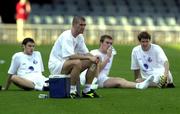 27 March 2001; Roy Keane, front, with team-mates, from left, Rory Delap, Richard Dunne and Kenny Cunningham during a Republic of Ireland training session at the Mini Estadi in Barcelona, Spain. Photo by David Maher/Sportsfile