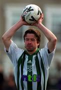 25 March 2001; Maurice Farrell of Bray Wanderers prepares to take a throw-in during the Eircom League Premier Division match between Bray Wanderers and Finn Harps at the Carlisle Grounds in Bray, Wicklow. Photo by Ray Lohan/Sportsfile