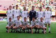 28 March 2001; The Republic of Ireland team, back row, from left, Kevin Kilbane, Gary Breen, Roy Keane, Shay Given, Ian Harte and Kenny Cunningham. Front row, Gary Kelly, David Connolly, Robbie Keane, Matt Holland and Damien Duff before the 2002 FIFA World Cup Qualifier match between Andorra and Republic of Ireland at the Mini Estadi in Barcelona, Spain. Photo by David Maher/Sportsfile