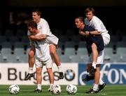 27 March 2001; Players, from left, Mark Kinsella, Ian Harte, Gary Kelly and David Connolly during a Republic of Ireland training session at the Mini Estadi in Barcelona, Spain. Photo by Damien Eagers/Sportsfile