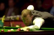 28 March 2001; Steve Davis during his first round match against Ken Doherty at the Irish Masters Snooker at the Citywest Hotel in Dublin. Photo by Matt Browne/Sportsfile