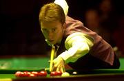 28 March 2001; Ken Doherty during his first round match against Steve Davis at the Irish Masters Snooker at the Citywest Hotel in Dublin. Photo by Matt Browne/Sportsfile