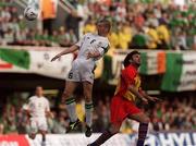 28 March 2001; Roy Keane of Republic of Ireland in action against Justo Ruiz of Andorra during the 2002 FIFA World Cup Qualifier match between Andorra and Republic of Ireland at the Mini Estadi in Barcelona, Spain. Photo by David Maher/Sportsfile
