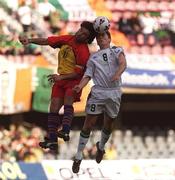 28 March 2001; Matt Holland of Republic of Ireland in action against Justo Ruiz of Andorra during the 2002 FIFA World Cup Qualifier match between Andorra and Republic of Ireland at the Mini Estadi in Barcelona, Spain. Photo by David Maher/Sportsfile